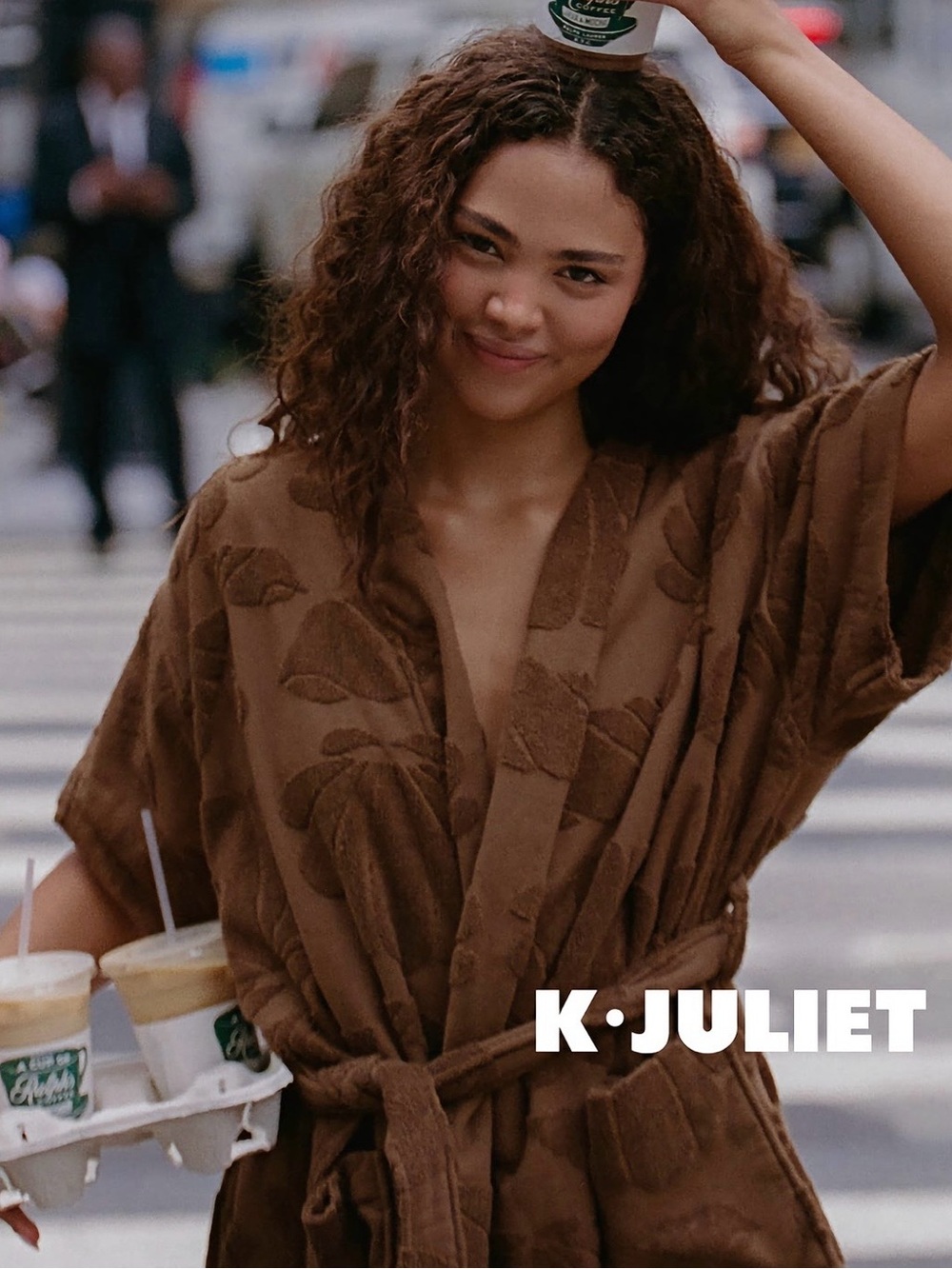 K- JULIET Beach Print Terry Towel Robe